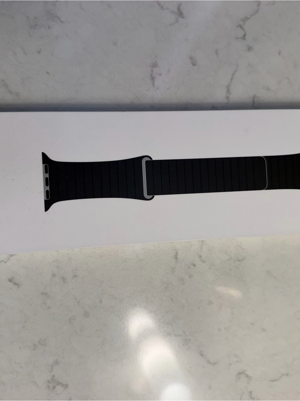 Apple 44 MM Black Leather Loop Watch Band